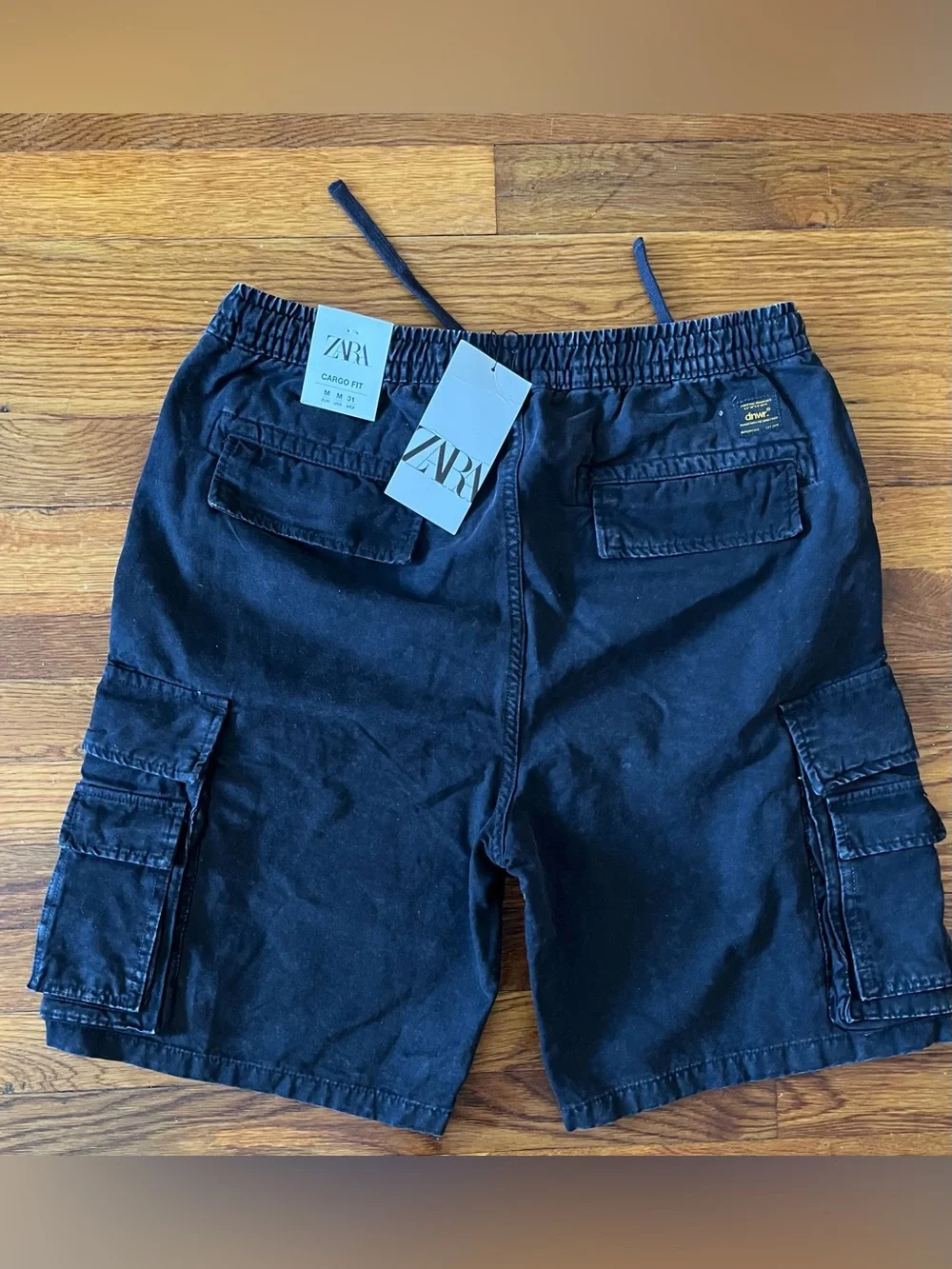 Zara Men's Black Cargo Athletic Shorts